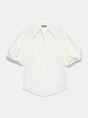 Mint Velvet White Organza Puff Sleeve Shirt - Image 6 of 7
