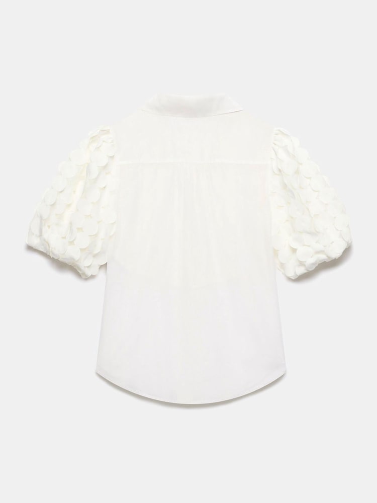 Mint Velvet White Organza Puff Sleeve Shirt - Image 7 of 7