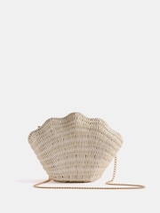 Mint Velvet Cream Structured Shell Clutch Bag - Image 1 of 4