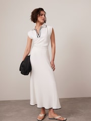 Mint Velvet White Contrast Polo Top - Image 4 of 9
