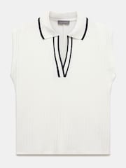 Mint Velvet White Contrast Polo Top - Image 7 of 9