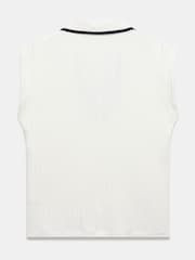 Mint Velvet White Contrast Polo Top - Image 8 of 9