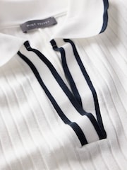 Mint Velvet White Contrast Polo Top - Image 9 of 9