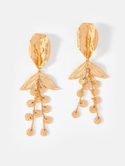 Mint Velvet Gold Tone Statement Floral Print Earrings - Image 1 of 3