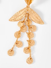 Mint Velvet Gold Tone Statement Floral Print Earrings - Image 3 of 3