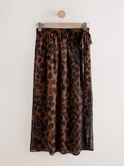 Chocolate marrom - Saia maxi transparente com Tie lateral - Imagem 6 de 8