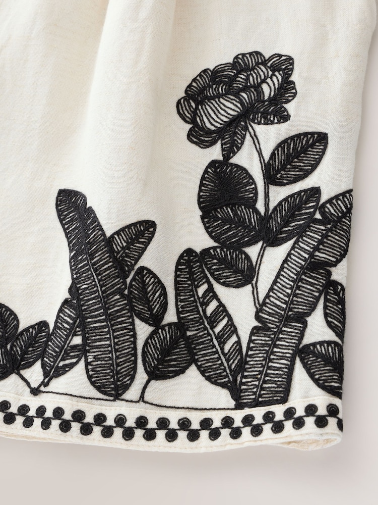 Ecru Marl Embroidered Beach Shorts - Image 7 of 8