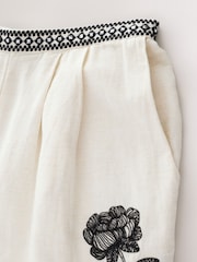 Ecru Marl Embroidered Beach Shorts - Image 8 of 8