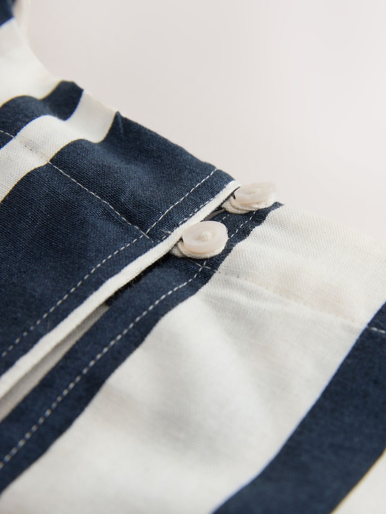 Marineblau/Weiß - Summer T-Shirt with Linen - Bild 9 von 9