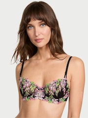 Victoria's Secret Black Unlined Balcony Wisteria Embroidery Bra - Image 1 of 2