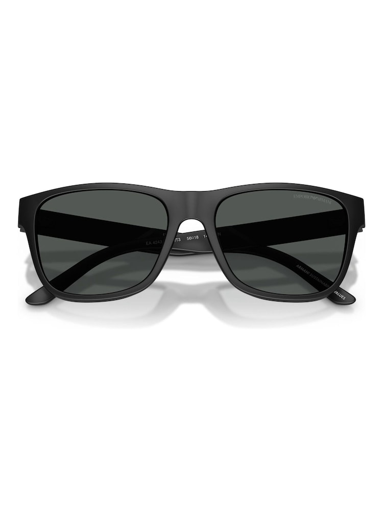 Schwarze quadratische Sonnenbrille von Emporio Armani - Bild 5 von 5