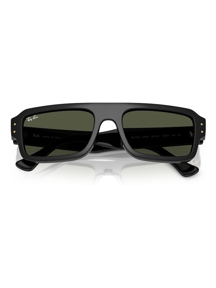 Ray Ban Lukas Rectangle Black Sunglasses - Image 6 of 6 Ray Ban Lukas Rectangle Black Sunglasses - Image 6 of 6