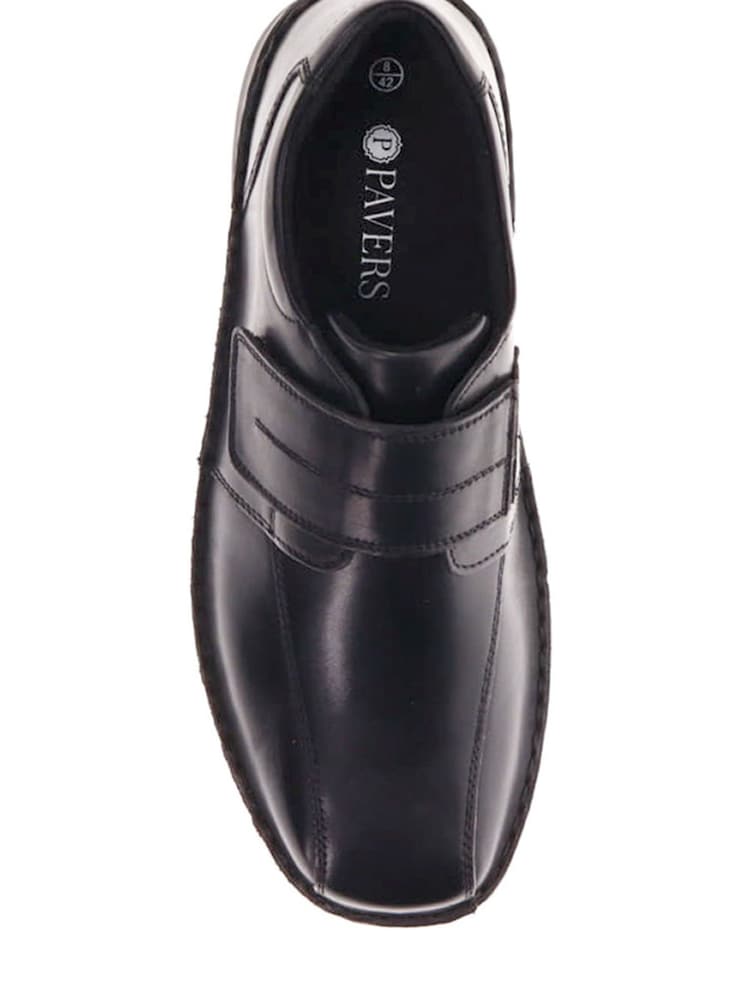 Pavers Black Leather Touch Fasten Shoes - Image 5 of 5