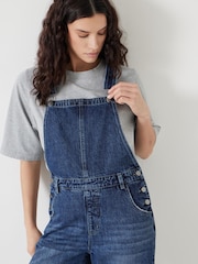 Hush Blue Cordelia Barrel Leg 100% Cotton Dungarees - Image 5 of 5