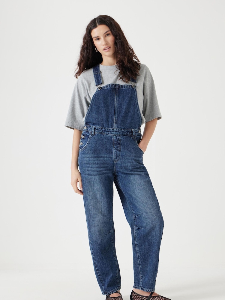 Hush Blue Cordelia Barrel Leg 100% Cotton Dungarees - Image 5 of 5 Hush Blue Cordelia Barrel Leg 100% Cotton Dungarees - Image 5 of 5