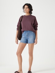 Hush Blue Rowan 100% Cotton Denim Shorts - Image 1 of 5
