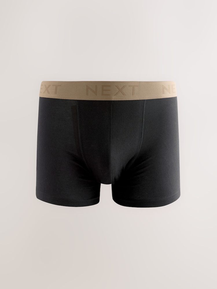 Black Neutral Waistband Trunks Boxers 5 Pack - Image 2 of 9 Black Neutral Waistband Trunks Boxers 5 Pack - Image 2 of 9
