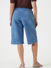 Hush Blue Lya Cropped Denim Bermuda 100% Cotton Shorts - Image 4 of 6