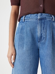 Hush Blue Lya Cropped Denim Bermuda 100% Cotton Shorts - Image 5 of 6