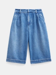 Hush Blue Lya Cropped Denim Bermuda 100% Cotton Shorts - Image 6 of 6