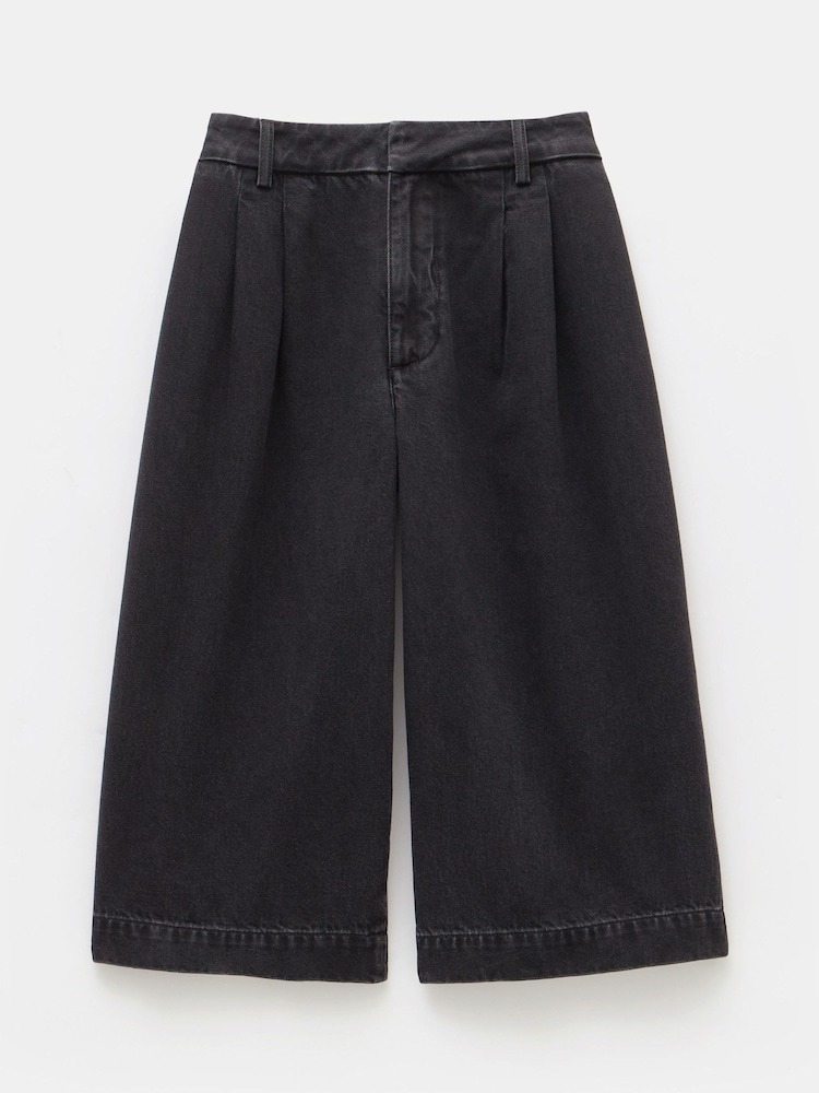 Hush Jet Black Lya Cropped Denim Bermuda 100% Cotton Shorts - Image 5 of 5