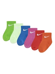 Nike Green Infant Ankle Socks 6 Pack - Image 1 of 3