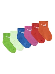 Nike Green Infant Ankle Socks 6 Pack - Image 2 of 3