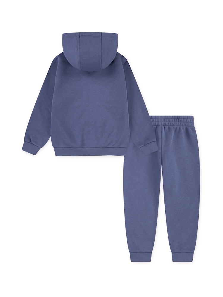 Nike Blue Liittle Kids Club Fleece Zip Through Tracksuit Set - Image 2 of 4