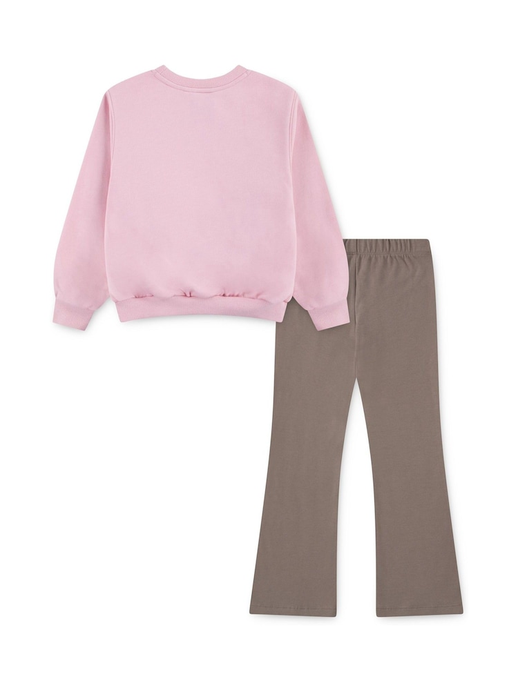 Nike Pink Little Kids Wild Warmth Crew and Flared Leggings Set - Image 2 of 5