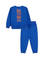 Nike Blue Little Kids JDI Crew Joggers and Tracksuit Set - Image 2 of 5