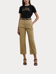 Lauren Ralph Lauren Katlin Sequin Logo Jersey Black T-Shirt - Image 1 of 7