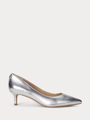 Lauren Ralph Lauren Silver Adrienne Leather Court Heel Shoes - Image 1 of 4