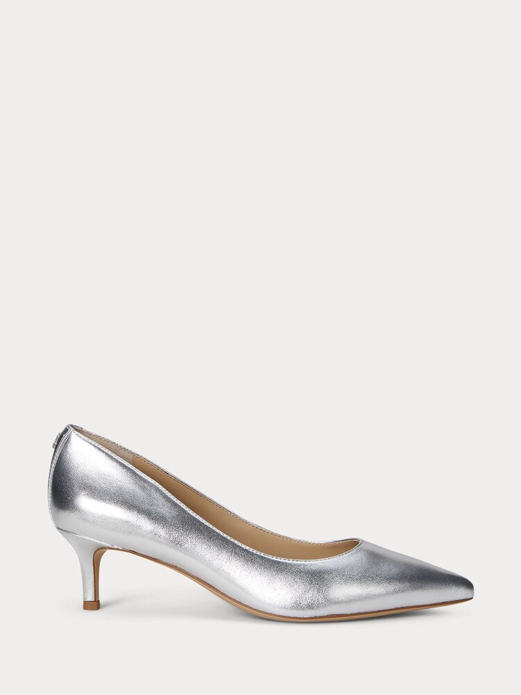 Lauren Ralph Lauren Silver Adrienne Leather Court Heel Shoes - Image 1 of 4