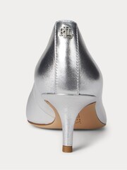 Lauren Ralph Lauren Silver Adrienne Leather Court Heel Shoes - Image 2 of 4