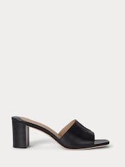 Lauren Ralph Lauren Everley Logo Leather Heel Sandals - Image 2 of 4