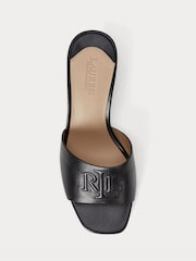 Lauren Ralph Lauren Everley Logo Leather Heel Sandals - Image 4 of 4