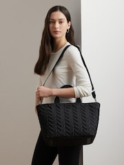 Lauren Ralph Lauren Stevie Messenger Textured Nylon Black Bag - Image 1 of 7