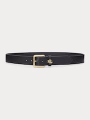črna - Lauren Ralph Lauren Medium Keeper Logo Belt - Slika 1 iz 2