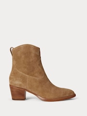 Lauren Ralph Lauren Brown Western Style Suede Ankle Boots - Image 1 of 4