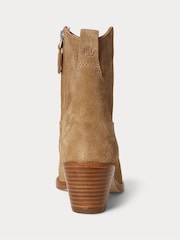 Lauren Ralph Lauren Brown Western Style Suede Ankle Boots - Image 3 of 4