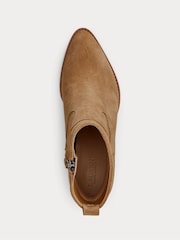 Lauren Ralph Lauren Brown Western Style Suede Ankle Boots - Image 4 of 4