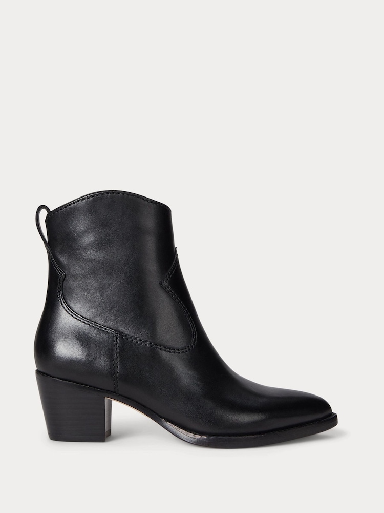 Lauren Ralph Lauren Black Western Style Suede Ankle Boots - Image 1 of 4