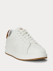 Lauren Ralph Lauren Ainsley Leather Low Top White Trainers - Image 2 of 4
