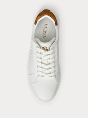 Lauren Ralph Lauren Ainsley Leather Low Top White Trainers - Image 3 of 4