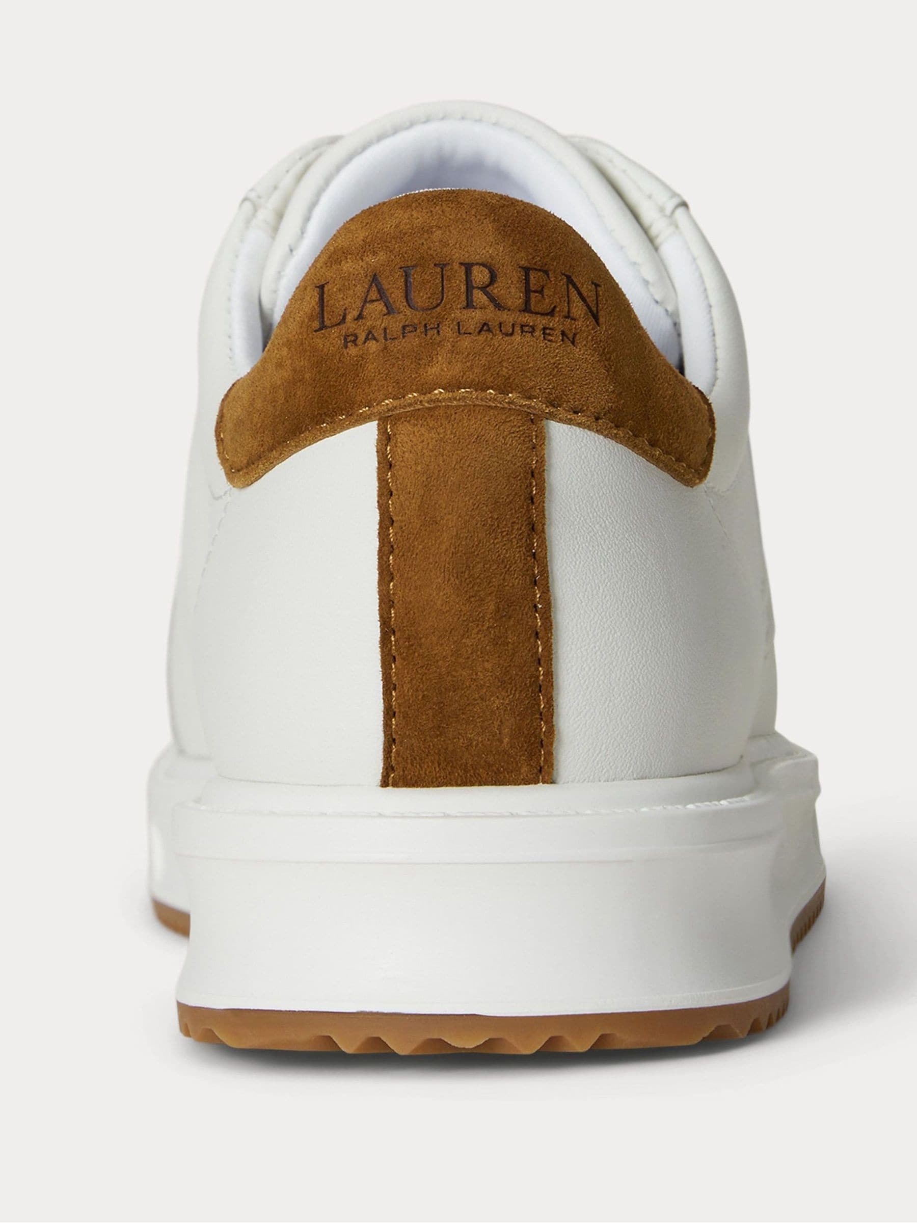 Buy Lauren Ralph Lauren White Ainsley Two-Tone Leather & Suede