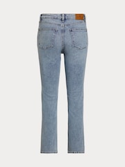 Lauren Ralph Lauren Blue High Rise Straight Fit Ankle Stretch Denim Jeans - Image 2 of 2