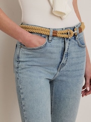 Lauren Ralph Lauren High Rise Straight Fit Ankle Stretch Denim Jeans - Image 5 of 7