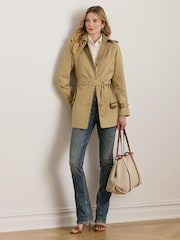 Lauren Ralph Lauren Cropped Trench Brown Coat - Image 1 of 9