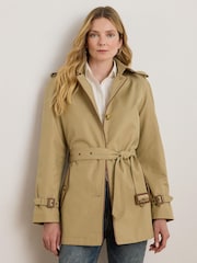 Lauren Ralph Lauren Cropped Trench Brown Coat - Image 3 of 9