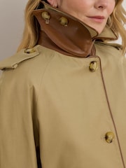 Lauren Ralph Lauren Cropped Trench Brown Coat - Image 4 of 9